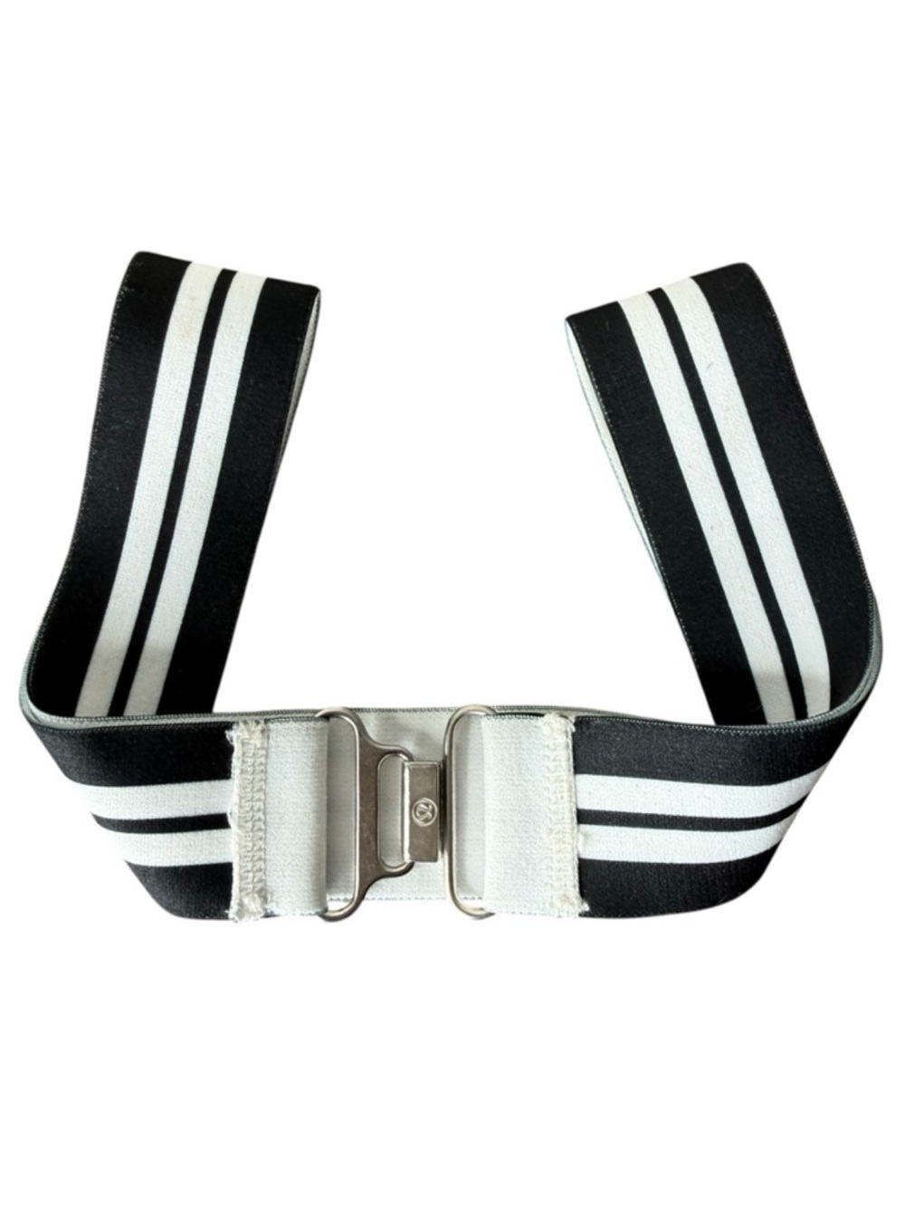 LULULEMON Reversible Elastic Seatbelt Belt Black White Stripes